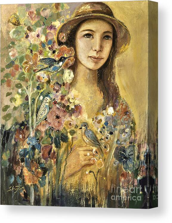 Shijun Canvas Print featuring the painting Blossoming by Shijun Munns