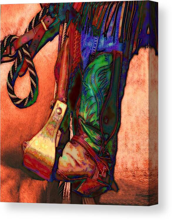 Cowboy Boot Canvas Print featuring the digital art Boot by Kae Cheatham