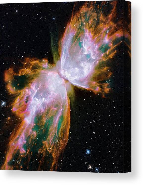 Ngc 6302 Canvas Print featuring the photograph Butterfly Nebula by Nasa/esa/stsci/science Photo Library