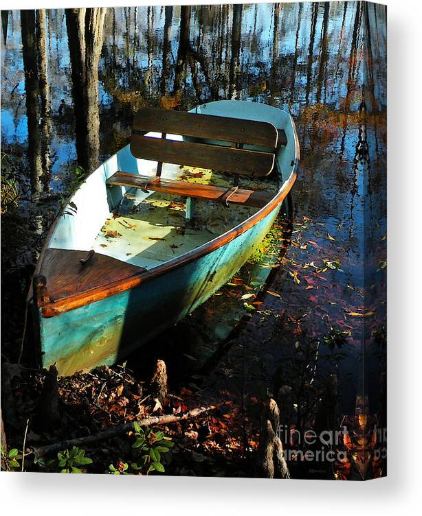 Boat Canvas Print featuring the photograph Cypress Lake Boat by Deborah Smith