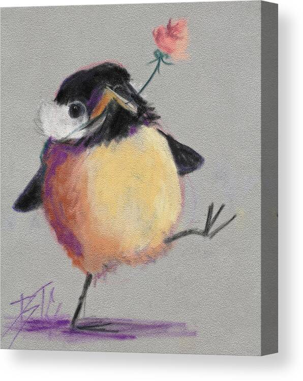 Valentine Bird Canvas Print featuring the painting Dancing with Joy by Billie Colson