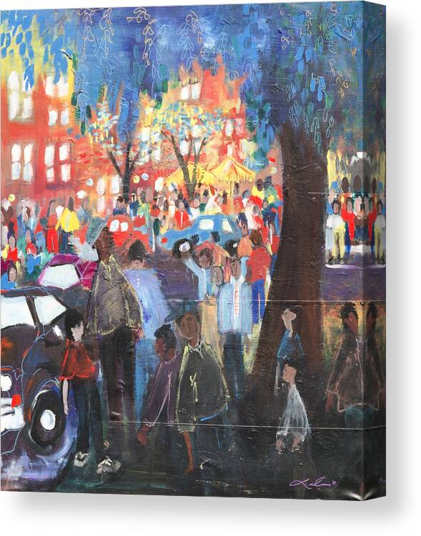 City Canvas Print featuring the painting D.C. Market by Leela Payne