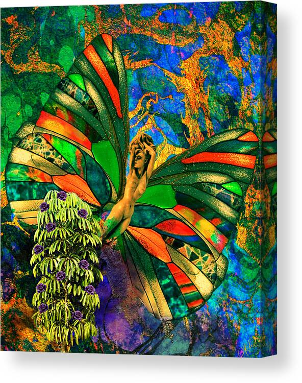 Fairy Canvas Print featuring the mixed media Fairy Fortunate by Ally White