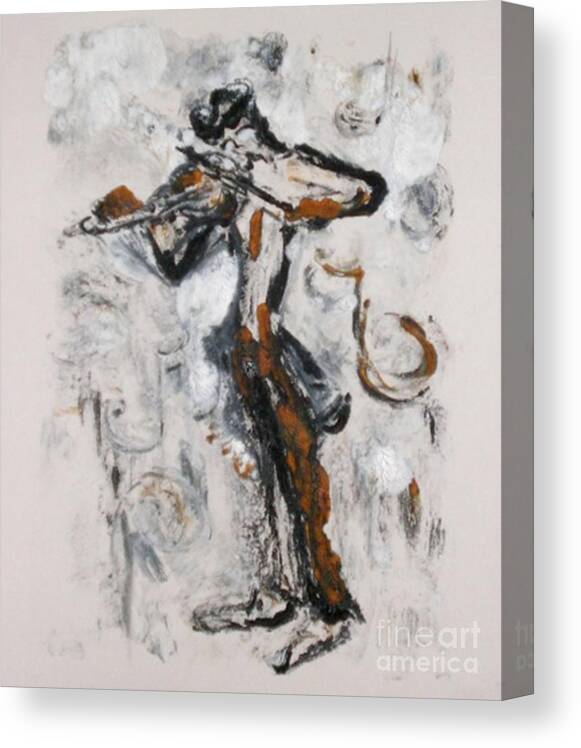 Fiddler Canvas Print featuring the painting Fiddle Dee Dee by Helena Bebirian