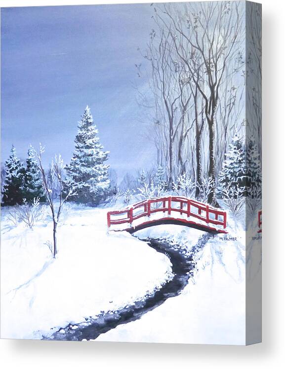 Winter Canvas Print featuring the painting Fire and Ice by Mary Palmer
