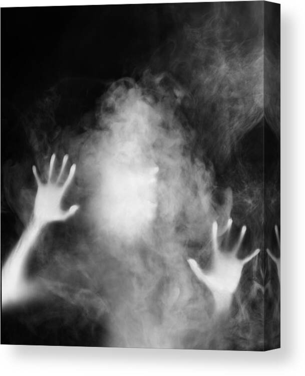 Shadow Canvas Print featuring the photograph Ghost in the mist by HadelProductions