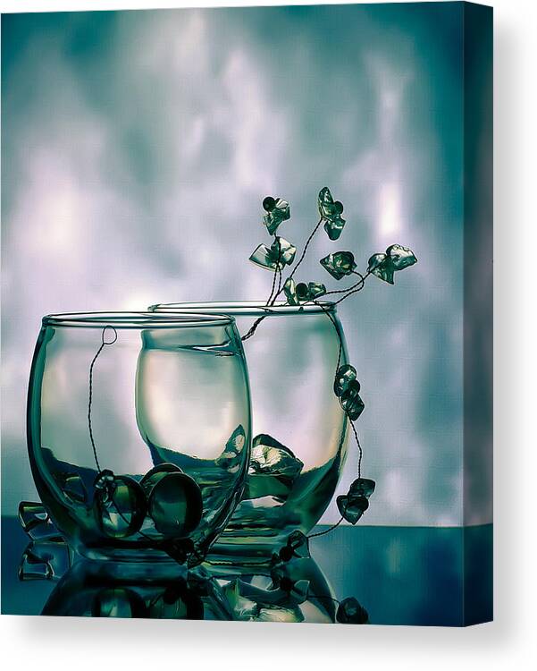 Glass Canvas Print featuring the photograph Glass Duo by Anna Rumiantseva