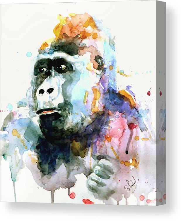 Gorrilla Canvas Print featuring the painting Gorrilla by Steven Ponsford
