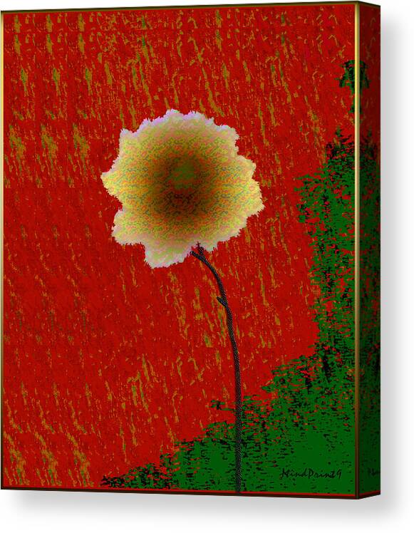 Flower Canvas Print featuring the digital art Hollyhock by Asok Mukhopadhyay