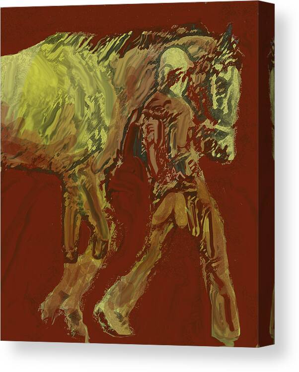 Horse Canvas Print featuring the digital art Horse walker by Ian MacDonald