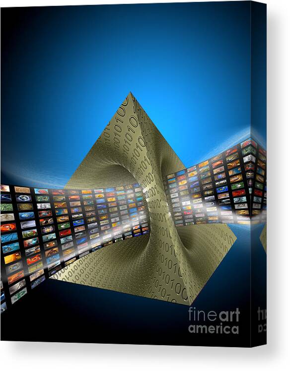 Computer Media Centers Canvas Print featuring the photograph Information Vortex by Mike Agliolo