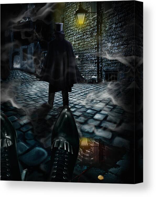 Top Hat Canvas Print featuring the digital art Jack the ripper by Alessandro Della Pietra