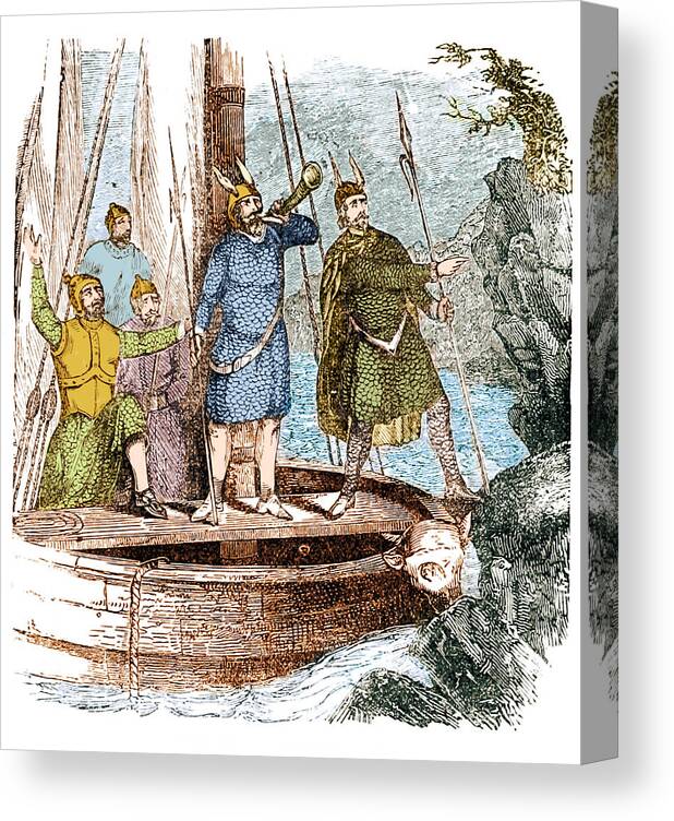 Exploration Canvas Print featuring the photograph Landing Of The Vikings In The Americas by Science Source