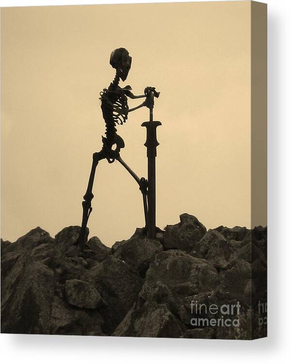 Skeleton Canvas Print featuring the photograph Last Watch by Laura Wong-Rose