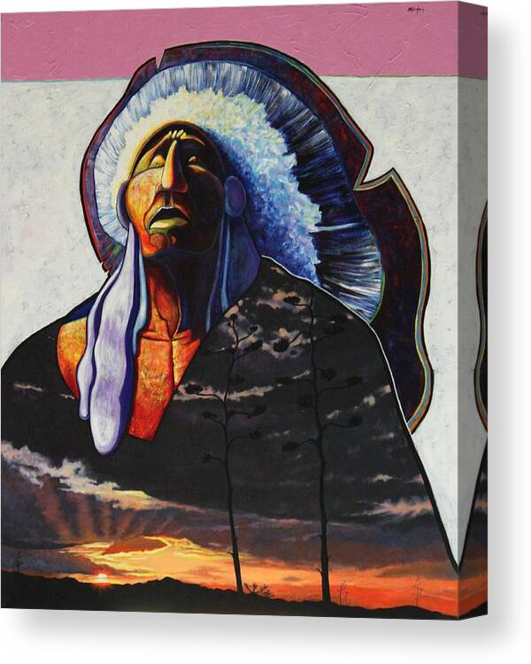 Native American Canvas Print featuring the painting Make Me Worthy by Joe Triano