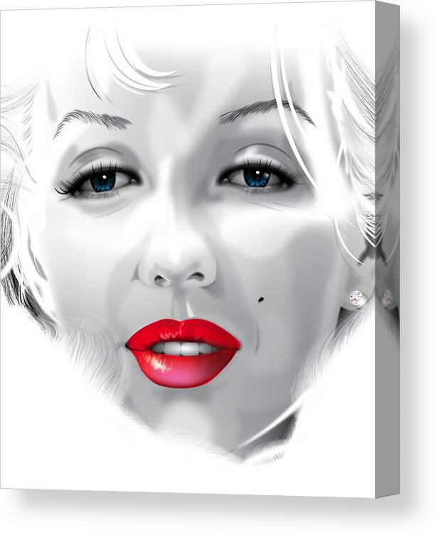 Marilyn Monroe Canvas Print featuring the digital art Marilyn Monroe by Brian Gibbs