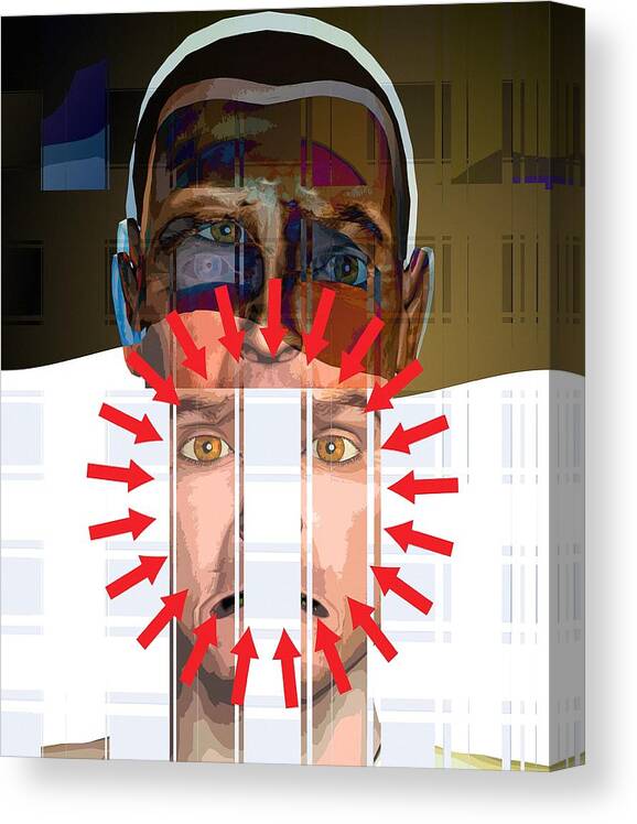 Human Canvas Print featuring the photograph Mental disorder, conceptual artwork by Science Photo Library
