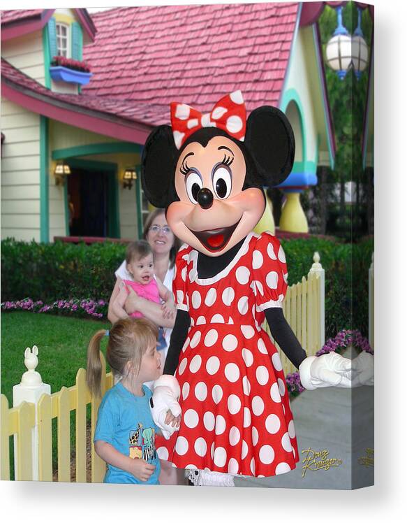 Minnie Mouse Greeting Canvas Print featuring the photograph Minnie Mouse Greeting by Doug Kreuger