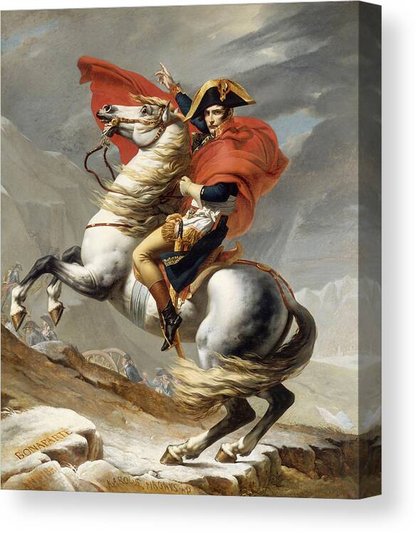 Napoleon Canvas Print featuring the painting Napoleon Bonaparte on Horseback by War Is Hell Store