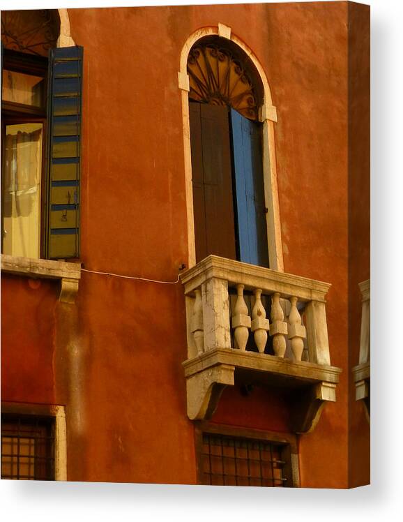 Sienna Canvas Print featuring the photograph Venetian Old Sienna Walls by Connie Handscomb