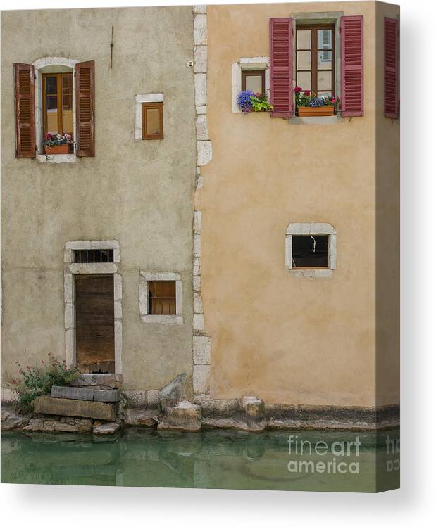 Wall Canvas Print featuring the photograph On the water. by Judith Barr