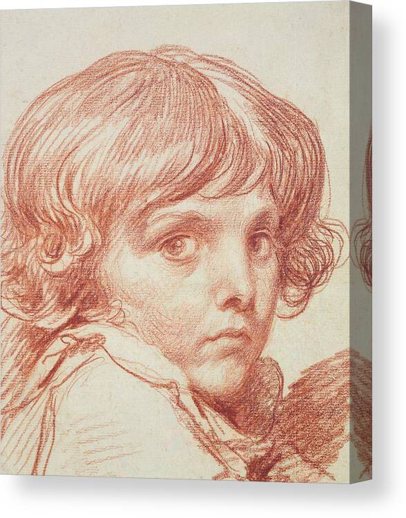 Portrait Of A Young Boy Canvas Print featuring the drawing Portrait of a Young Boy by Claude Lorrain