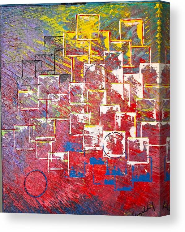 Abstract Canvas Print featuring the painting Round Peg by George Riney