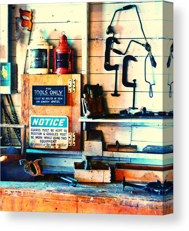 Carpenter Canvas Print featuring the photograph Shipyard Carpentry by Laurie Tsemak