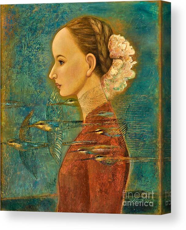 Figurative Canvas Print featuring the painting Summer Song by Shijun Munns