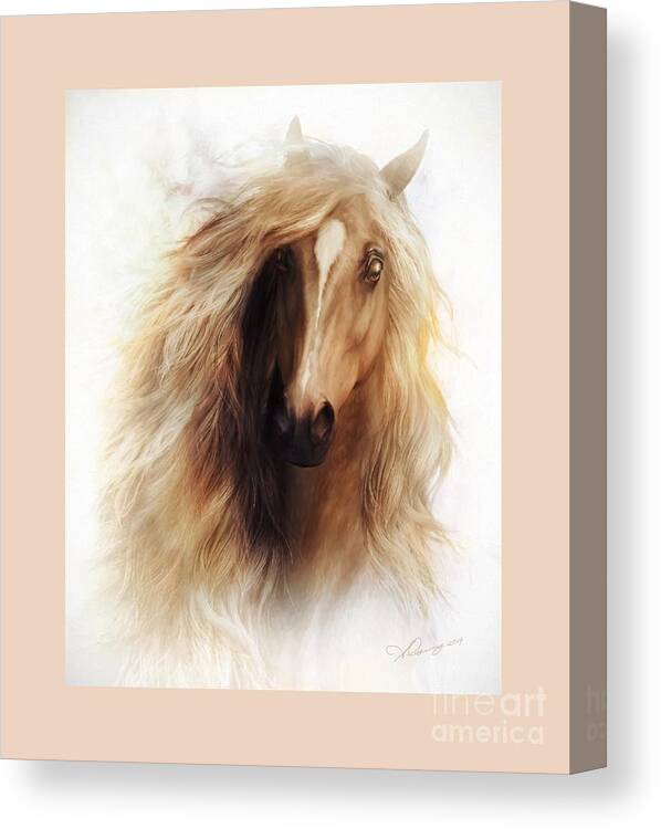 Horse Canvas Print featuring the painting Sundance Mustang Frame by Shanina Conway