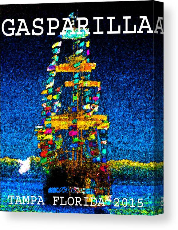 Gasparilla Canvas Print featuring the painting Tall ship Jose Gasparilla by David Lee Thompson