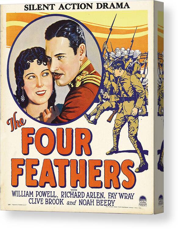 1920s Movies Canvas Print featuring the photograph The Four Feathers, Us Poster Art by Everett