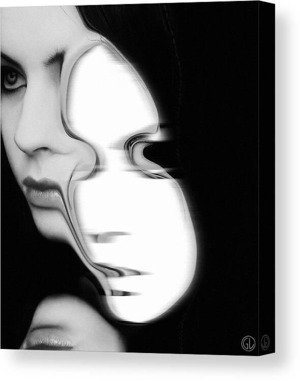 Woman Canvas Print featuring the digital art The mask by Gun Legler