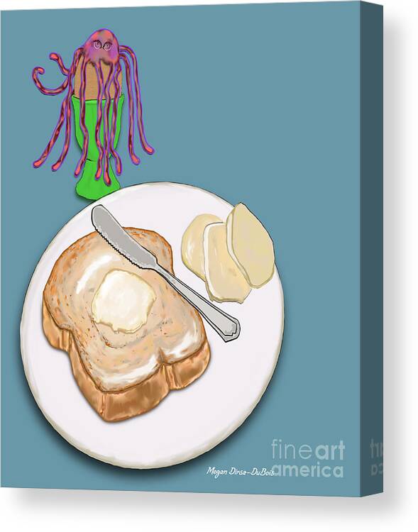 Breakfast Canvas Print featuring the digital art Toast and Jelly by Megan Dirsa-DuBois