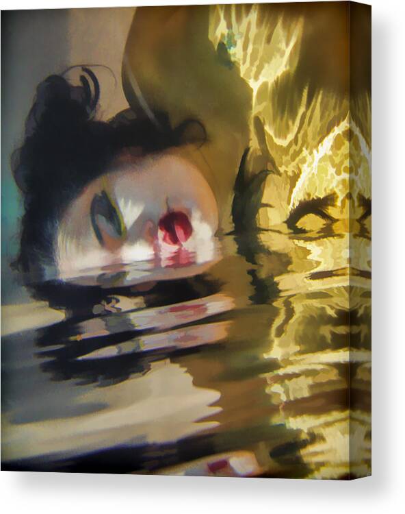 Underwater Canvas Print featuring the photograph Underwater Geisha Abstract 2 by Scott Campbell
