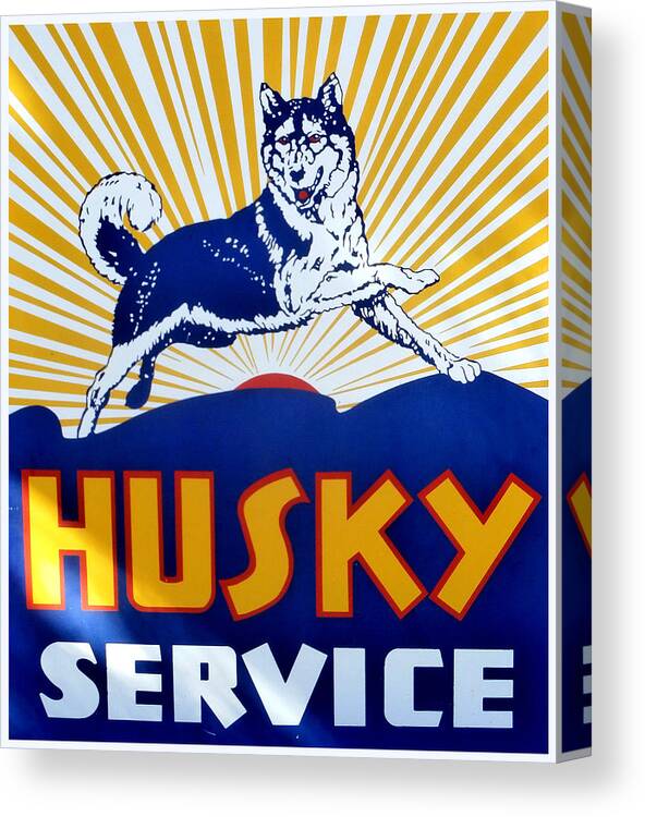 Husky Canvas Print featuring the photograph Vintage Husky Sign by Karyn Robinson