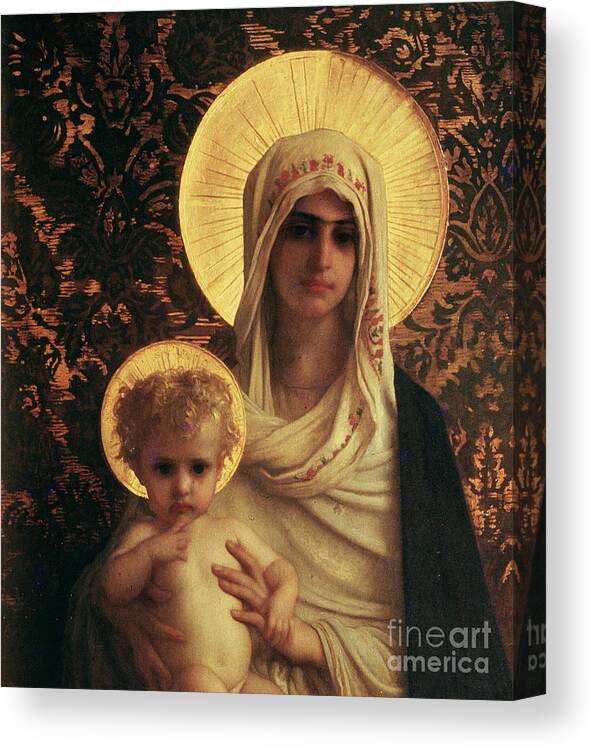 Herbert Canvas Print featuring the painting Virgin and Child by Antoine Auguste Ernest Herbert