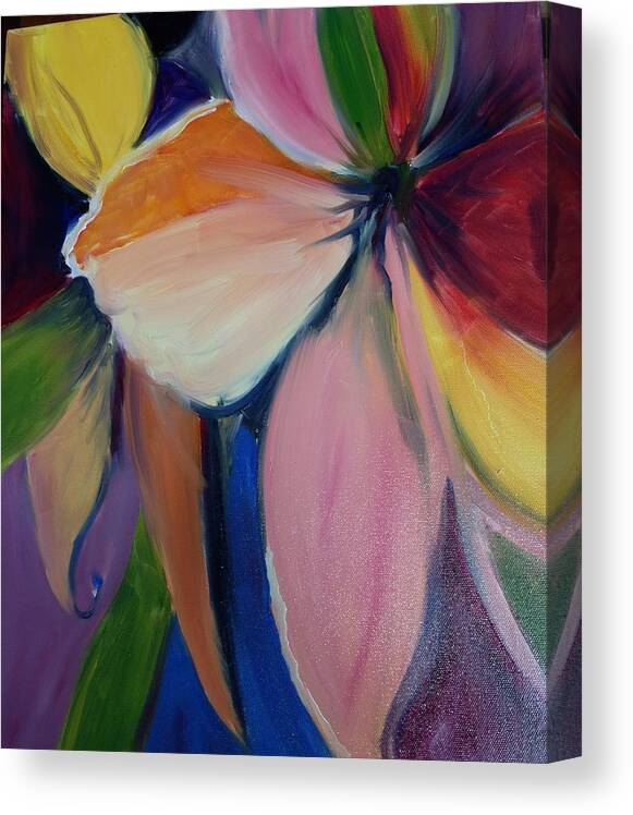 Amaryllis Canvas Print featuring the painting Waiting for Take Off by Karen Carmean