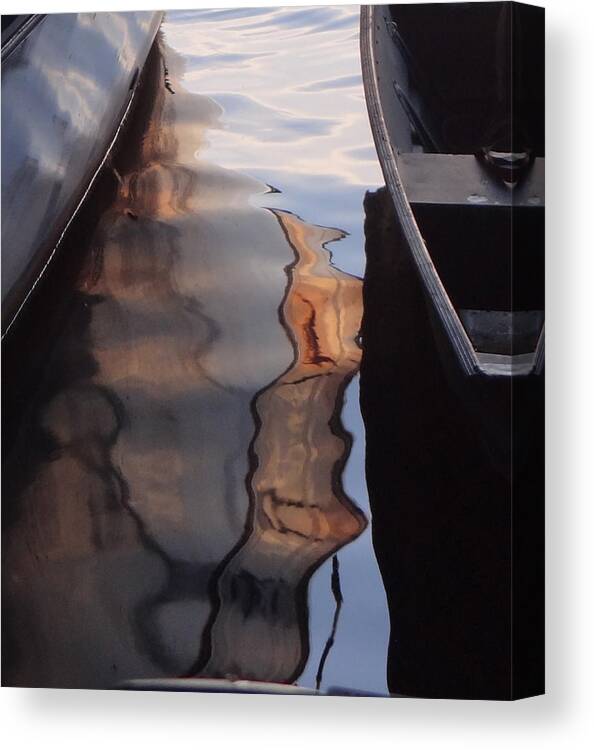 Water Reflections Canvas Print featuring the painting Water Reflections Abstract by Carol Berning