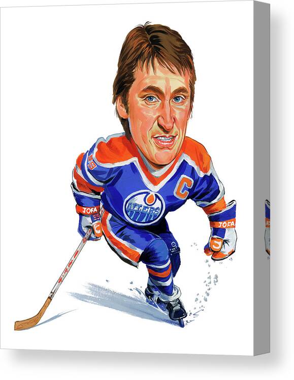 #faaAdWordsBest Canvas Print featuring the painting Wayne Gretzky by Art 