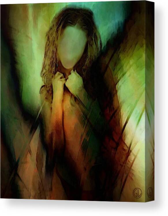 Woman Canvas Print featuring the digital art When life feels like needles on your skin by Gun Legler