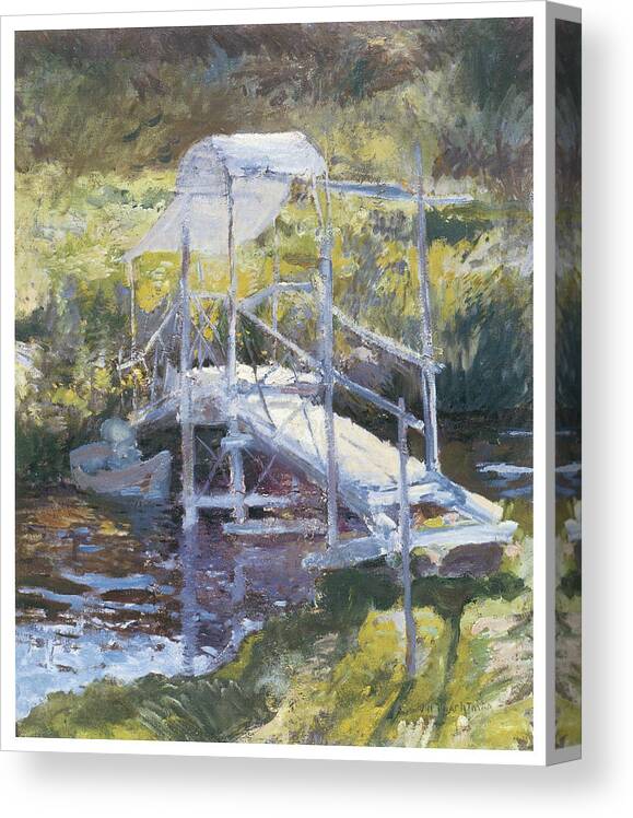 John Twachtman Canvas Print featuring the painting White Bridge by John Twachtman