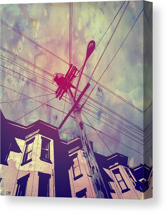 Giuseppe Cristiano Canvas Print featuring the drawing Wires by Giuseppe Cristiano