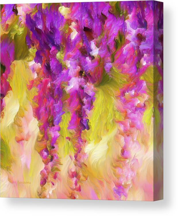Abstract Expressionism Canvas Print featuring the painting Wisteria Dreams by Georgiana Romanovna