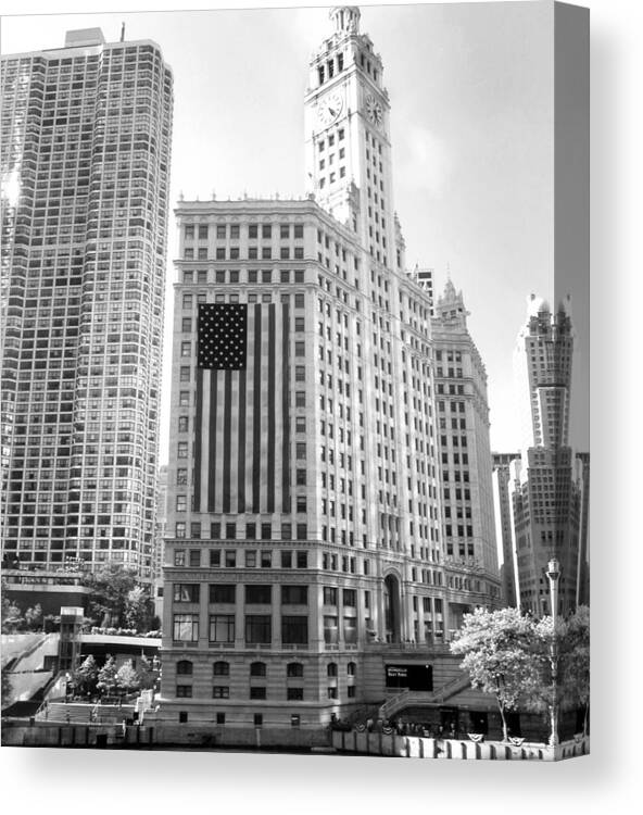 Wrigley Building Chicago Canvas Print featuring the photograph Wrigley Building Chicago by Mike Maher