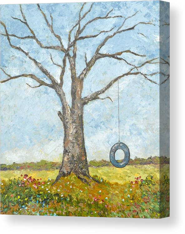 Swing Canvas Print featuring the painting Yesterday by Phiddy Webb