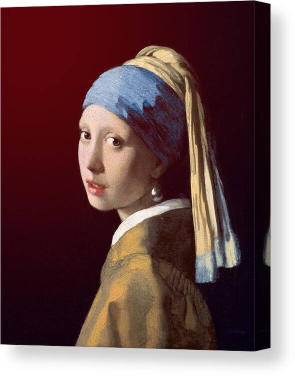Johannes Vermeer Painting Canvas Print featuring the painting Young Lady by David Bridburg