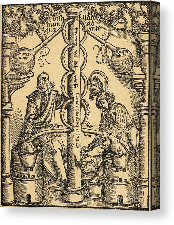 Historic Canvas Print featuring the photograph Alchemists #1 by Science Source