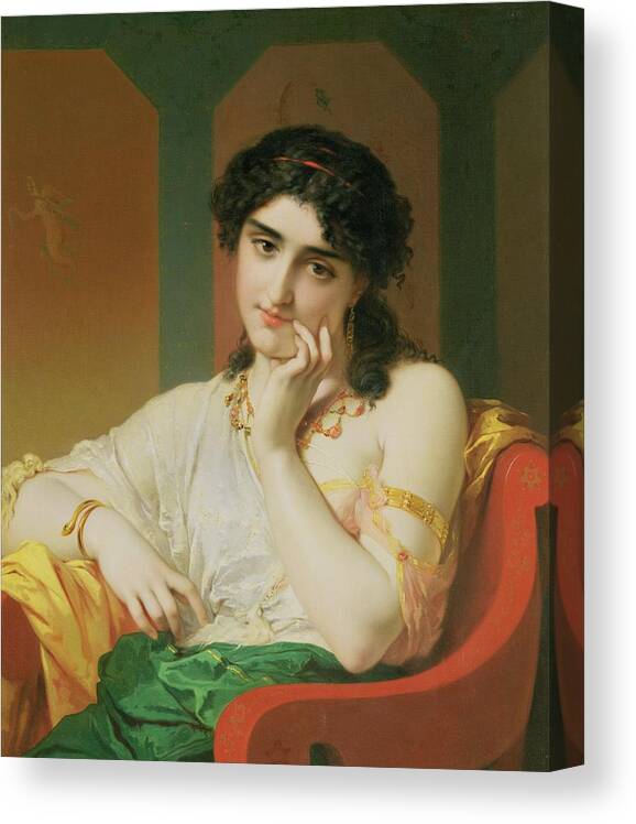 A Classical Beauty Canvas Print featuring the painting A Classical Beauty by Oliver Joseph Coomans