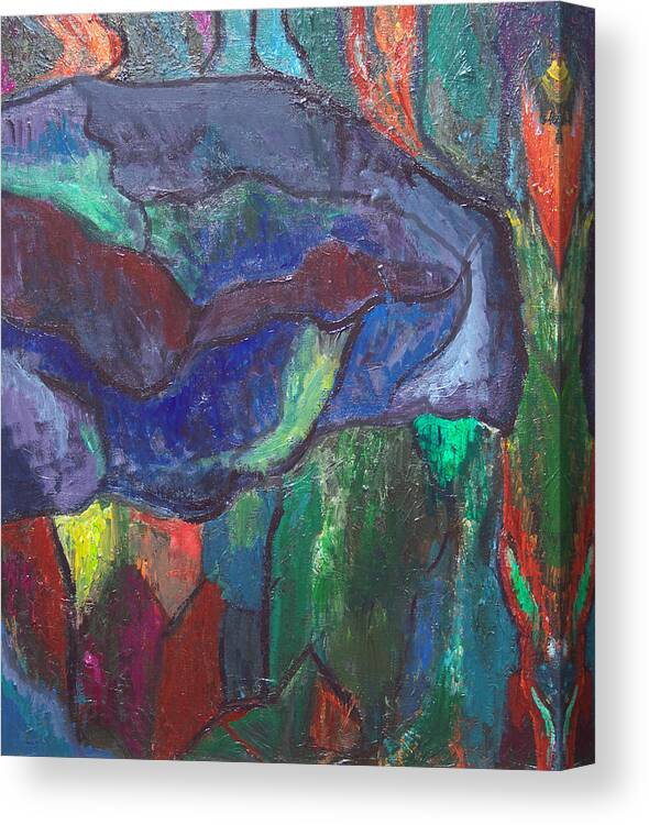 Abstract Expressionism Canvas Print featuring the painting Colorful Chaos by Kazuya Akimoto